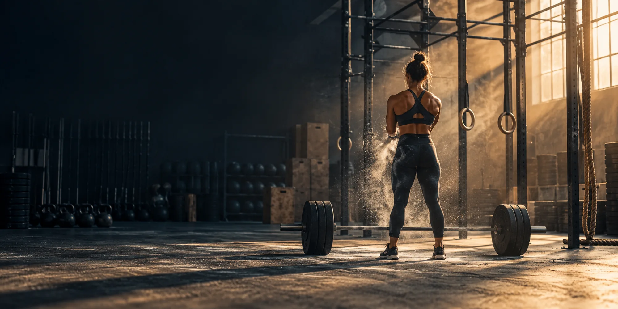 Illustratief trainingsbeeld van een sporter in een gym, niet bij CrossFit Hoogvliet gefotografeerd